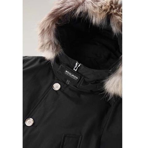 Woolrich gutte (str. 10) Arctic Parka i Ramar Cloth med avtakbar pels, Svart