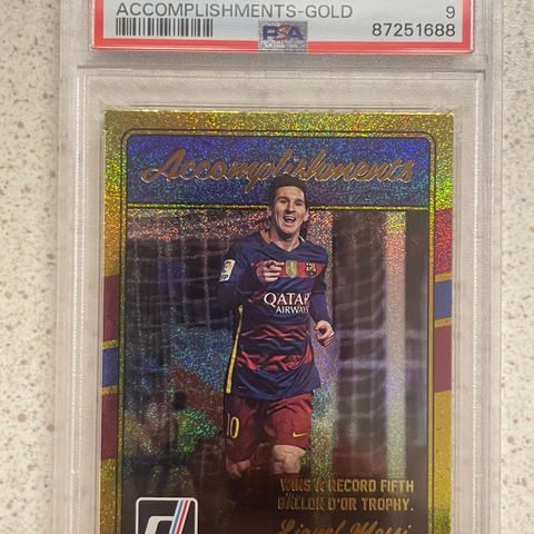 Messi - 2016 Panini Donruss Gold kort - PSA 9