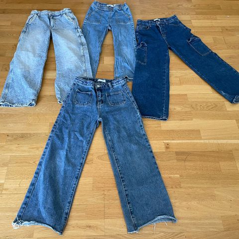 Klespakke 4 jeans baggy bukser str 9-10