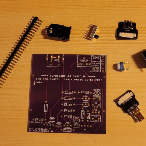 Commodore 64 longboard RF modulator replacement v2.