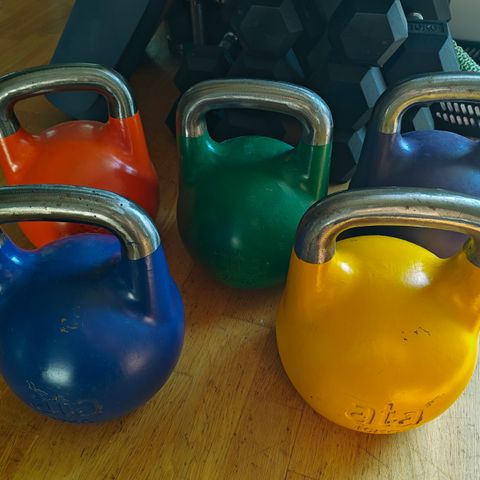 5 stk ATA Pro Elite Comp Kettlebells 12, 16, 20, 24, 28 kg