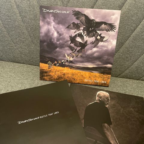 DAVID GILMOUR (Pink Floyd)Rattle That Lock LP gatefold+16 sider bok som ny.