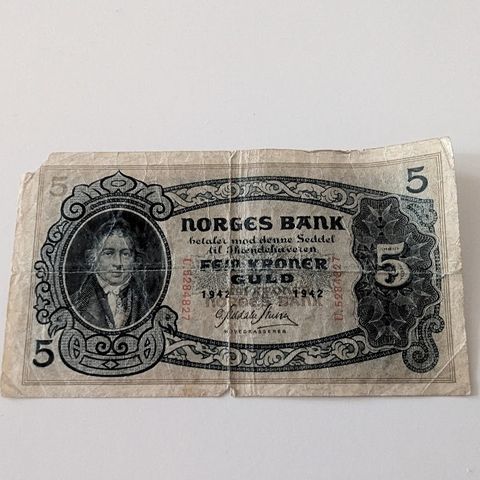 5 krone 1942 (U) - (samsender)