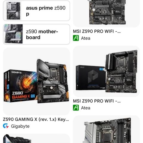 Z490 / Z590 LGA1200 ønskes kjøpt