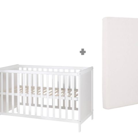 Baby seng IKEA SUNDVIK Sprinkelseng, hvit, 60x120 cm Med madrass Selges billig!