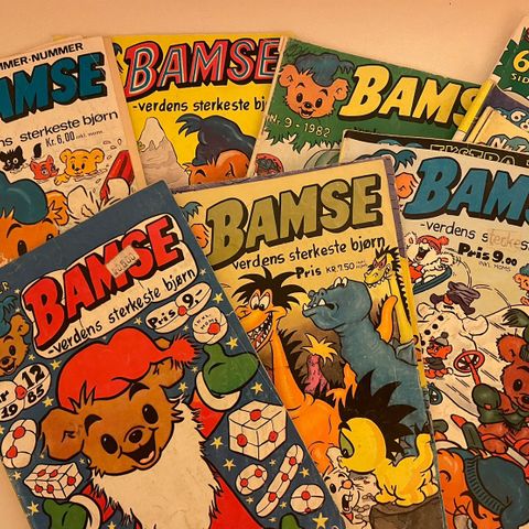 Bamse tegneserier fra 1981-1992, tot pris inkl alle