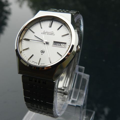 FLOTT SEIKO KING QUARTZ (KS) CAL.4823 MARS 1973 DAY-DATE HVIT SUWA