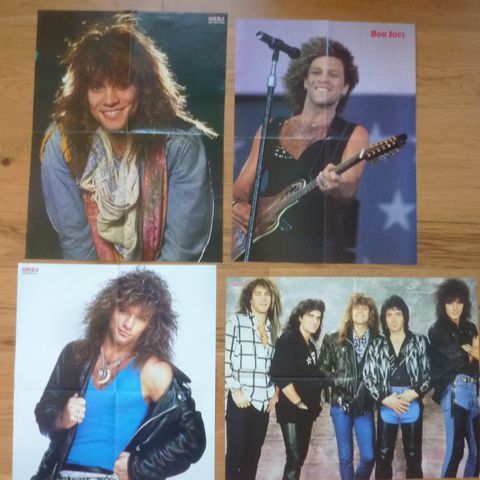 Diverse Posters av Bon Jovi fra 80-Tallet