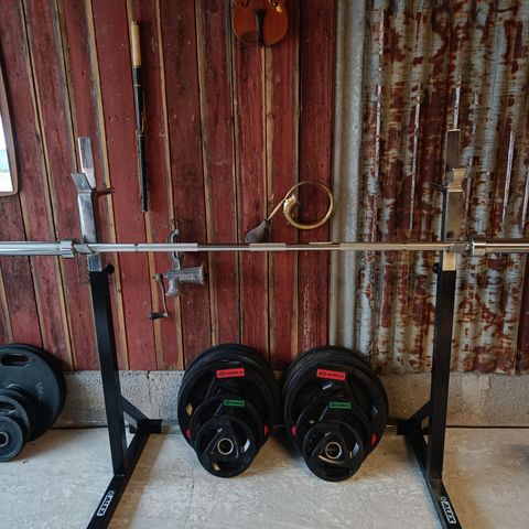 Flott trenings stativ, Squat rack, benkpress med sikkerhets bøyle