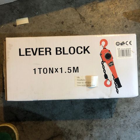 LEVER BLOCK 1tonn x 1,5M