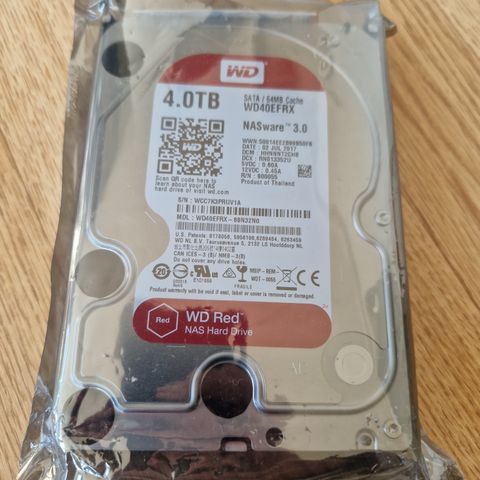 (NY DISK) - WD Red 4TB NAS 5400RPM SATA 6Gb/S 3.5" HDD.