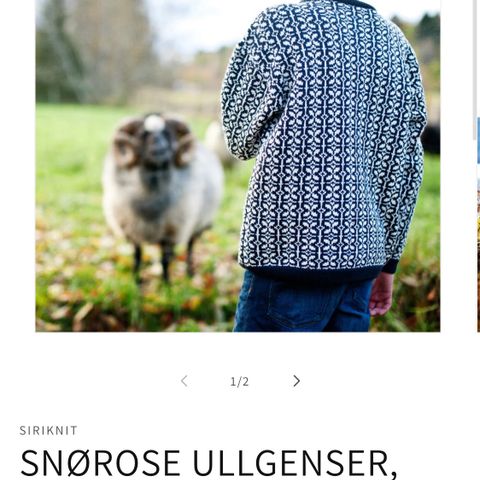 Siriknit ullgenser snørose marinblå 3-4 år