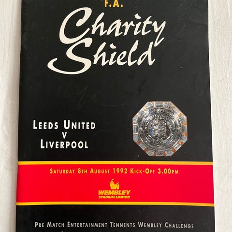 Program Leeds - Liverpool Charity Shield 1992