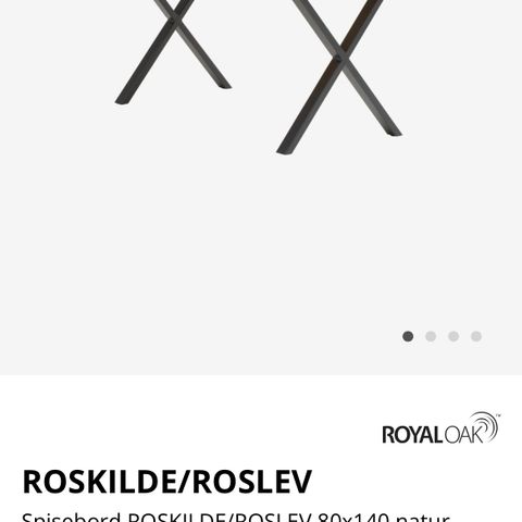 Spisebord ROSKILDE/ROSLEV 80x140 natur eik/svart