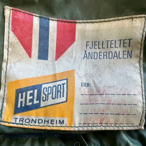 Helsport telt, fjellteltet Ånderdalen, vintage