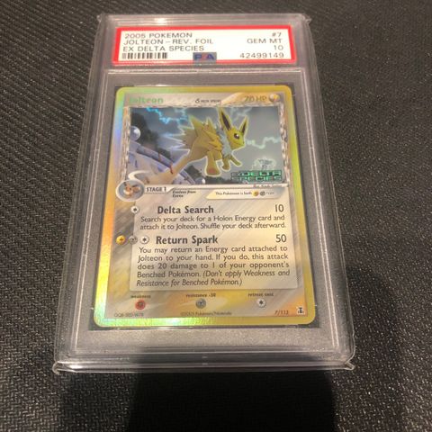 Jolteon Rev Foil 2005 Pokemon Delta Species PSA 10