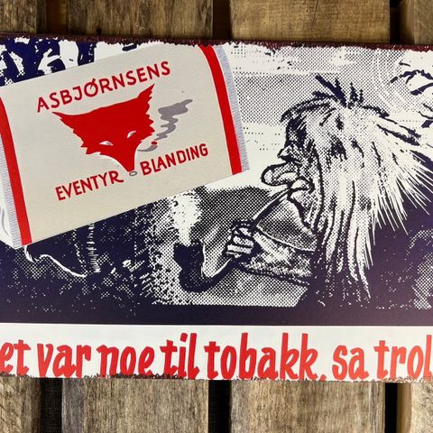 Asbjørnsens Eventyr Blanding. Tynt Skilt I Alu 20X30 cm. Bar, Dekor,!Man Cave