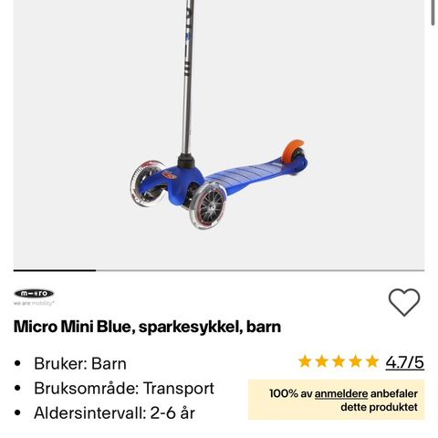 Micro Mini Blue, sparkesykkel