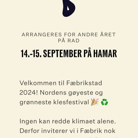 Selger festivalpass Fæbrikstad på Hamar