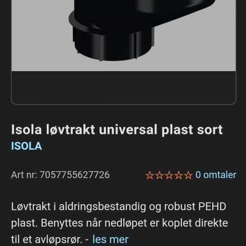 Løvsil til takrenne