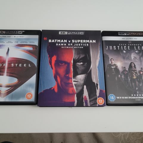 Zack Snyder 3 film 4K UHD: Justice League + Man of Steel + Superman vs Batman