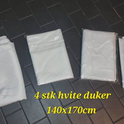 4 stk hvite duker til bryllup