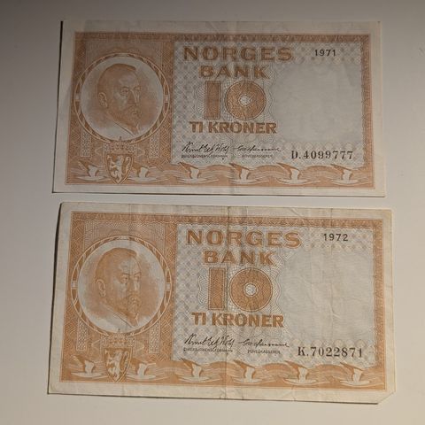 10 krone 1971 og 1972 (samsender)