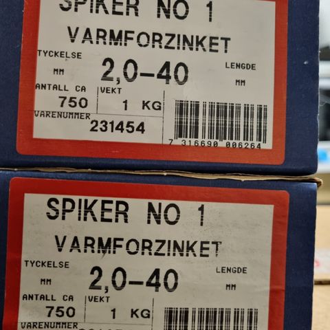 Spiker varmforsinket 2,0-40