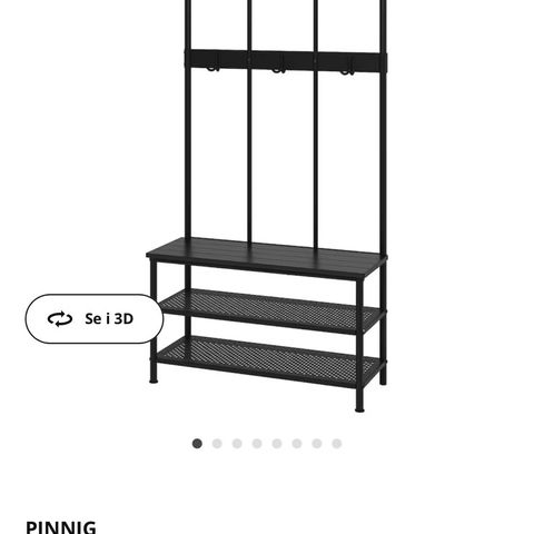 Kleshenger med benk (PINNING - IKEA), svart