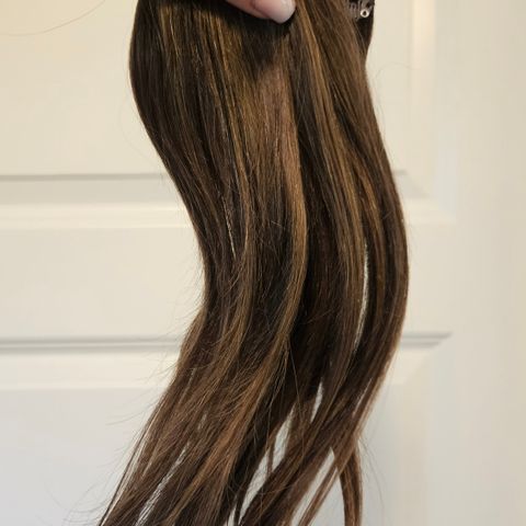 Clip in extensions 30 cm - 3 deler - chocolate mix - UBRUKT