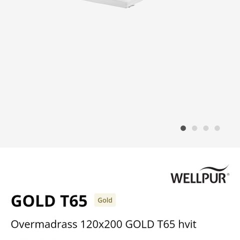 Wellpur gold t 65 overmadrass 120 cm