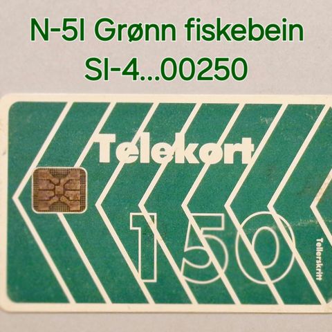 Telekort: N-5I Grønn fiskebein SI-4