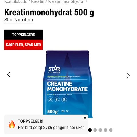 Uåpnet Creatine Monohydrate