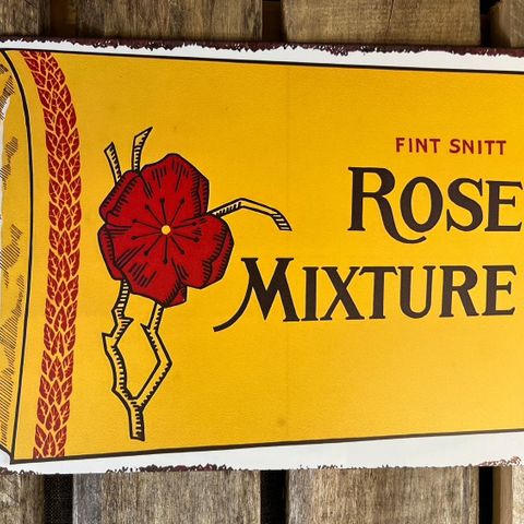 Gul Rose Mixture Fint Snitt. Tynt Skilt I Alu 20X30 cm. Bar, Dekor, Man Cave