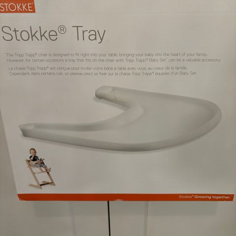 Veldig pent brukt Tray fra Stokke, hvitt, selges