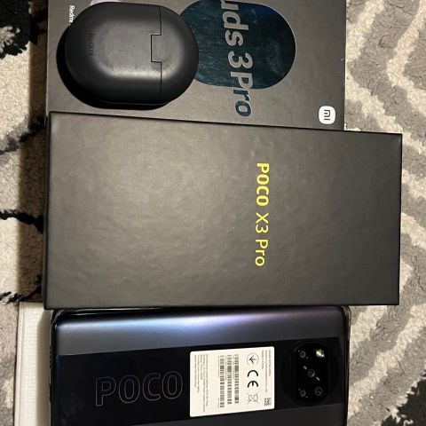 Xiaomi Poco x3 pro med xiaomi redmi buds 3 pro med original eske