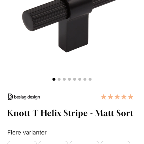 Knott T Helix Stripe håndtak (18 stk, halv pris)