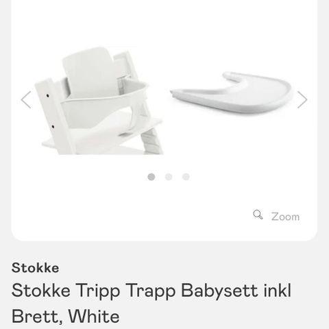 Stokke Tripp Trapp Brikke + babysett i hvit