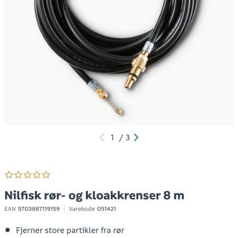 Nilfisk rør- og kloakkrenser 8 m