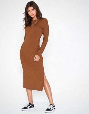 NLY trend slit rib dress