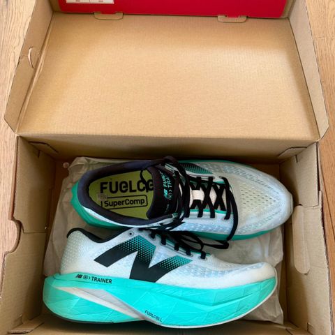 New Balance FuelCell SuperComp Trainer V3 Joggesko Herre Turkis/Hvit STR 45