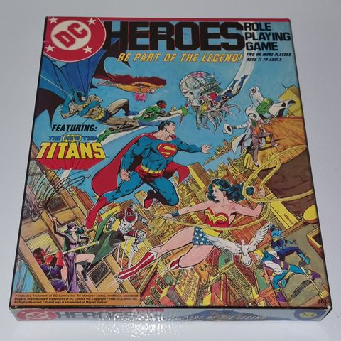 DC Heroes RPG rollespill 1st Edition box set