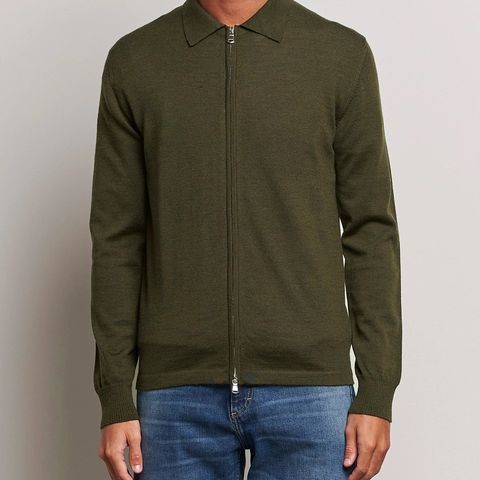 Lindeberg Nyle True Merino Zip Cardigan Forest Green str M