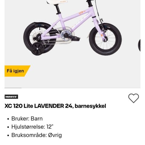 Nesten ubrukt barnesykkel!