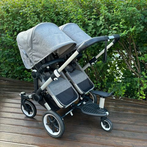 Bugaboo donkey duo 3 søskenvogn, ekstra sportsdel, ståbrett, sommerkalosj