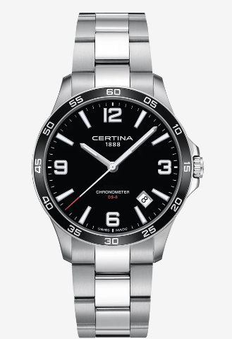 Certina DS-8 - Quartz, Black, 316L stainless steel, 41.5mm