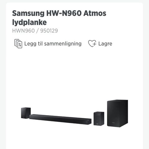 Samsung 7.1.4 atmos lydplanke m/ stativ