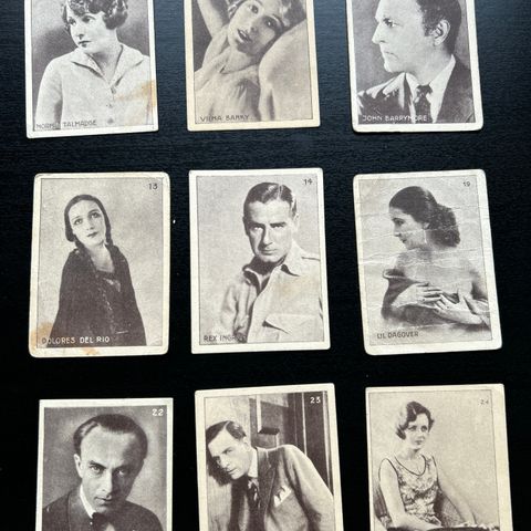 15 Film stars cards Skuespillerkort M. Glott Marmara sigarettkort ca 1930 LOT 1