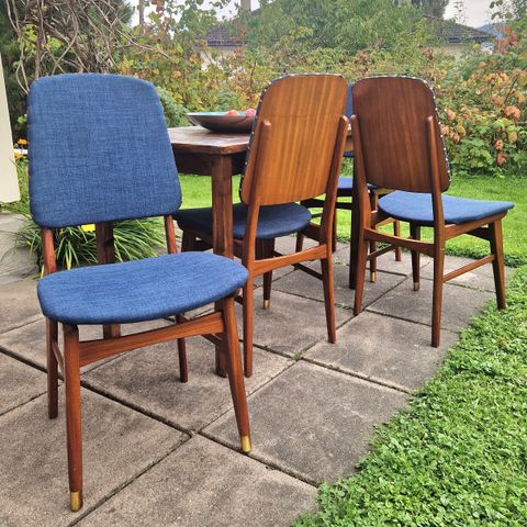 Retro teak  / mahogny spisestuestoler. 1960tall. Scandinavian Design.