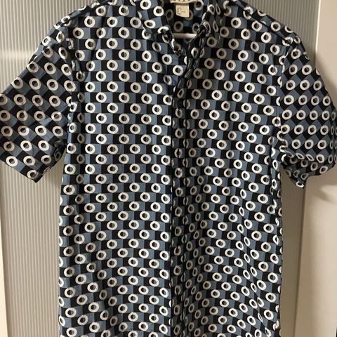 Marni at HM Geometric Pattern Short Sleeve Shirt Blue Black str.S